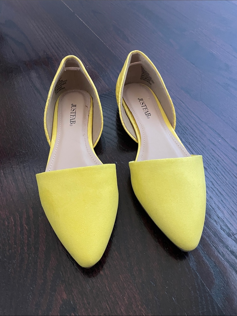 JustFab Yellow Pointed D'Orsay Flats